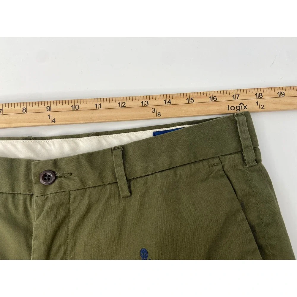 Polo Ralph Lauren Shorts Mens 34 Green Skull Stretch Classic Preppy Chino